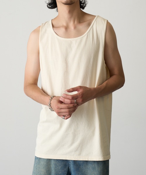 comfort colors(コンフォートカラーズ)の「【COMFORT COLORS】6.1oz ガーメントダイタンクトップ CC9360 MURS(タンクトップ・メンズ・アイボリー/ブラック/グレー/ホワイト/ダークネイビー・M/L/XL/S)」の2枚目の写真