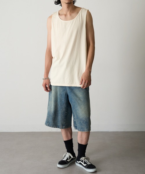 comfort colors(コンフォートカラーズ)の「【COMFORT COLORS】6.1oz ガーメントダイタンクトップ CC9360 MURS(タンクトップ・メンズ・アイボリー/ブラック/グレー/ホワイト/ダークネイビー・M/L/XL/S)」の22枚目の写真