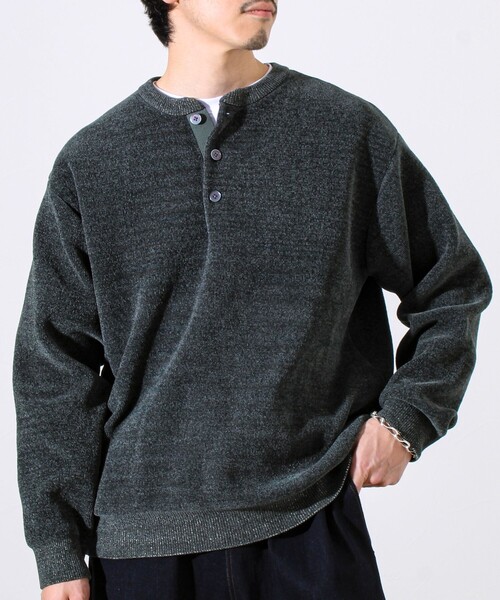 GLOSTER(グロスター)の「【好評につきリピート&カラー追加決定!】【チクチクしないニット】モールバックボーダーヘンリーネック(ニット/セーター・メンズ・ネイビー/チャコールグレー/マスタード/アイボリー/グリーン・S/L/M)」の4枚目の写真