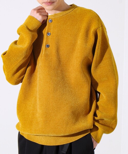 GLOSTER(グロスター)の「【好評につきリピート&カラー追加決定!】【チクチクしないニット】モールバックボーダーヘンリーネック(ニット/セーター・メンズ・ネイビー/チャコールグレー/マスタード/アイボリー/グリーン・S/L/M)」の5枚目の写真