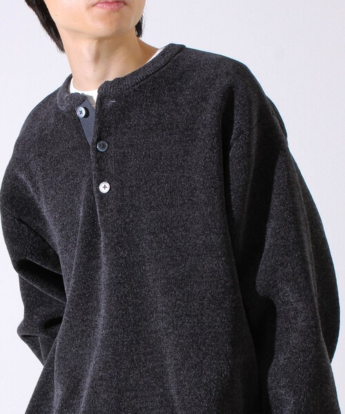 GLOSTER(グロスター)の「【好評につきリピート&カラー追加決定!】【チクチクしないニット】モールバックボーダーヘンリーネック(ニット/セーター・メンズ・ネイビー/チャコールグレー/マスタード/アイボリー/グリーン・S/L/M)」の21枚目の写真