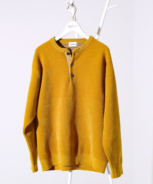 GLOSTER(グロスター)の「【好評につきリピート&カラー追加決定!】【チクチクしないニット】モールバックボーダーヘンリーネック(ニット/セーター・メンズ・ネイビー/チャコールグレー/マスタード/アイボリー/グリーン・S/L/M)」の17枚目の写真