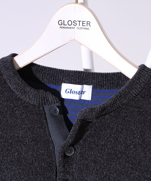 GLOSTER(グロスター)の「【好評につきリピート&カラー追加決定!】【チクチクしないニット】モールバックボーダーヘンリーネック(ニット/セーター・メンズ・ネイビー/チャコールグレー/マスタード/アイボリー/グリーン・S/L/M)」の13枚目の写真