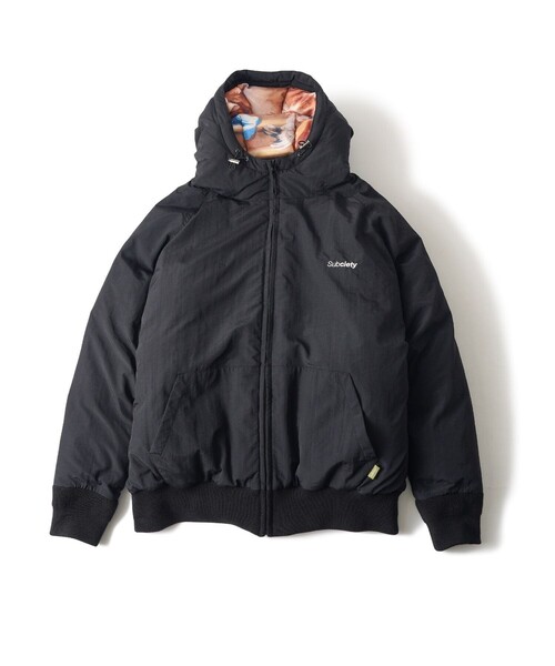 Subciety（サブサエティ）の「Nylon puff hooded jkt（ナイロンジャケット・メンズ・ブラック・X-LARGE/LARGE/MEDIUM/SMALL）」の22枚目の写真