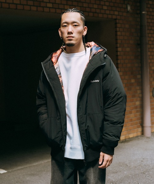 Subciety（サブサエティ）の「Nylon puff hooded jkt（ナイロンジャケット・メンズ・ブラック・X-LARGE/LARGE/MEDIUM/SMALL）」の3枚目の写真