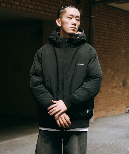 Subciety（サブサエティ）の「Nylon puff hooded jkt（ナイロンジャケット・メンズ・ブラック・X-LARGE/LARGE/MEDIUM/SMALL）」の5枚目の写真