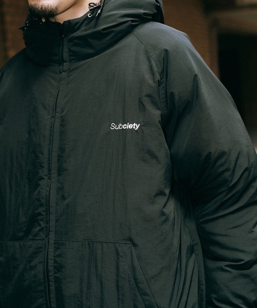 Subciety（サブサエティ）の「Nylon puff hooded jkt（ナイロンジャケット・メンズ・ブラック・X-LARGE/LARGE/MEDIUM/SMALL）」の9枚目の写真