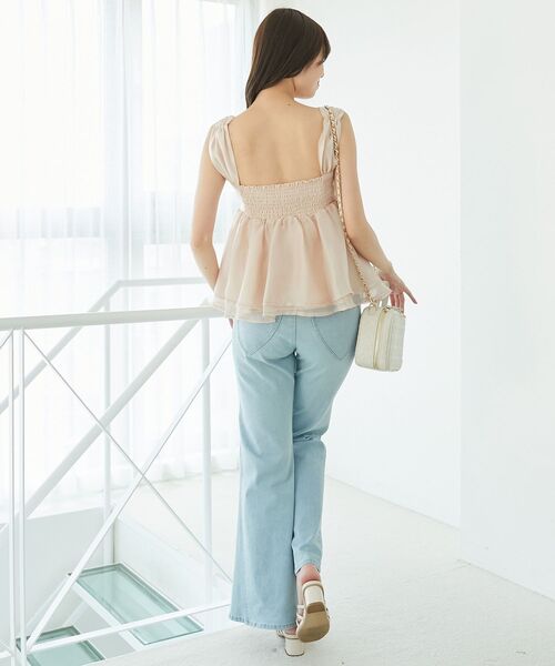 MAJESTIC LEGON（マジェスティックレゴン）の「キラキラビジューリボンビスチェ（キャミソール・レディース・ブラック/アイボリー/ピンク・MEDIUM）」の14枚目の写真