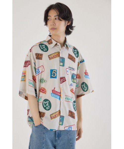 RODEO CROWNS WIDE BOWL(ロデオクラウンズワイドボウル)の「マルチパターンシャツ(シャツ/ブラウス・メンズ・ブルー/ブラック/ベージュ・MEDIUM/LARGE)」の2枚目の写真