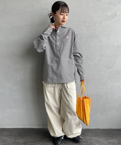 DANTON（ダントン）の「[DANTON/ダントン] ラウンドカラー オックスフォードプルオーバーシャツ(チェック・ストライプ)（シャツ/ブラウス・レディース・ネイビー/ブラック/ネイビー系・36/38/34）」の11枚目の写真
