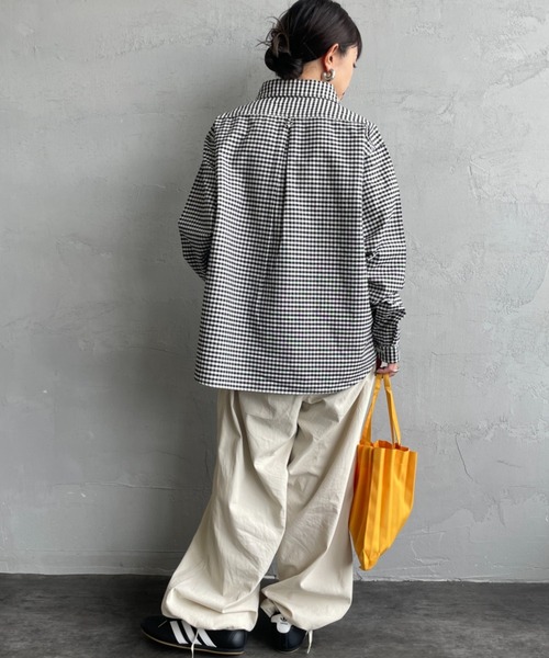 DANTON（ダントン）の「[DANTON/ダントン] ラウンドカラー オックスフォードプルオーバーシャツ(チェック・ストライプ)（シャツ/ブラウス・レディース・ネイビー/ブラック/ネイビー系・36/38/34）」の13枚目の写真