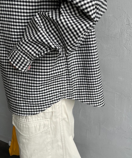 DANTON（ダントン）の「[DANTON/ダントン] ラウンドカラー オックスフォードプルオーバーシャツ(チェック・ストライプ)（シャツ/ブラウス・レディース・ネイビー/ブラック/ネイビー系・36/38/34）」の16枚目の写真