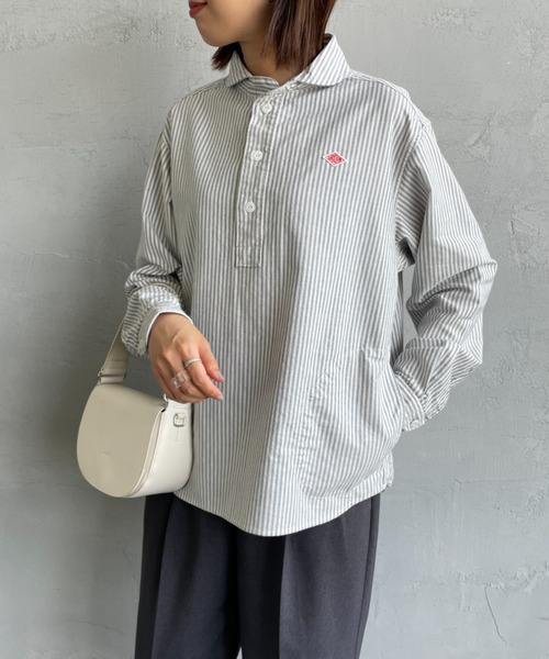 DANTON（ダントン）の「[DANTON/ダントン] ラウンドカラー オックスフォードプルオーバーシャツ(チェック・ストライプ)（シャツ/ブラウス・レディース・ネイビー/ブラック/ネイビー系・36/38/34）」の19枚目の写真