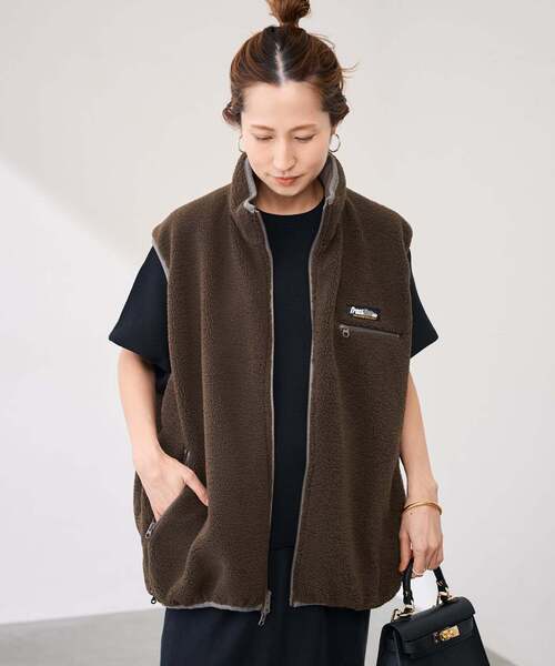 FRAMeWORK（フレームワーク）の「FROSTLINE/フロストライン 別注 リバーシブルベスト（その他アウター・レディース・ブラウン/ベージュ・FREE）」の12枚目の写真