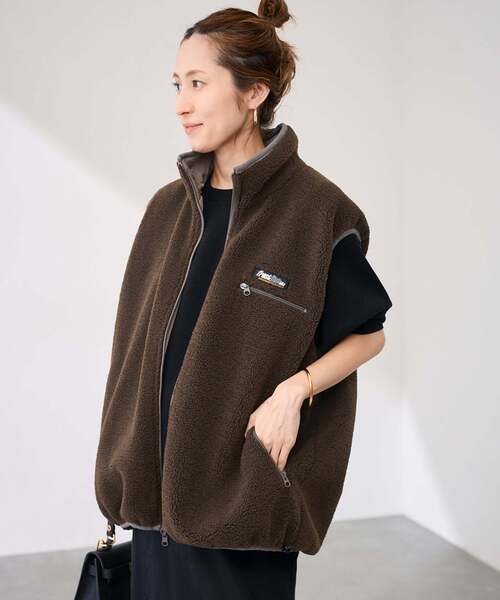 FRAMeWORK（フレームワーク）の「FROSTLINE/フロストライン 別注 リバーシブルベスト（その他アウター・レディース・ブラウン/ベージュ・FREE）」の14枚目の写真