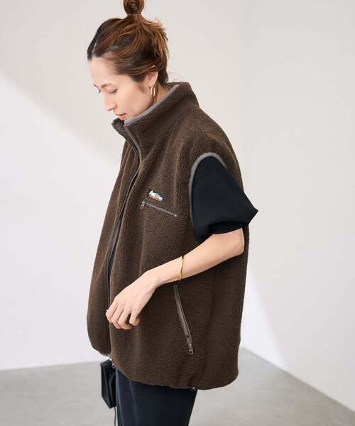 FRAMeWORK（フレームワーク）の「FROSTLINE/フロストライン 別注 リバーシブルベスト（その他アウター・レディース・ブラウン/ベージュ・FREE）」の15枚目の写真