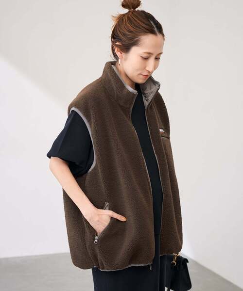 FRAMeWORK（フレームワーク）の「FROSTLINE/フロストライン 別注 リバーシブルベスト（その他アウター・レディース・ブラウン/ベージュ・FREE）」の16枚目の写真