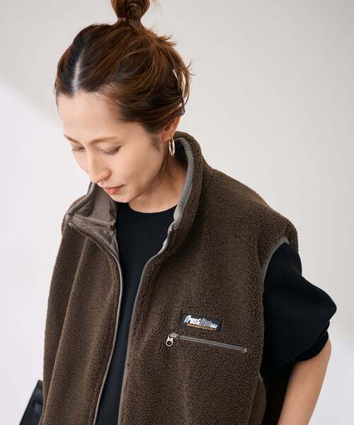 FRAMeWORK（フレームワーク）の「FROSTLINE/フロストライン 別注 リバーシブルベスト（その他アウター・レディース・ブラウン/ベージュ・FREE）」の18枚目の写真