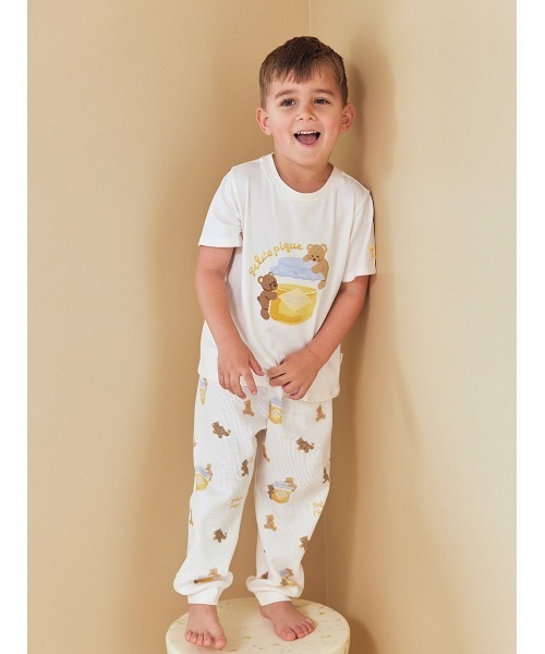 【gelato pique】はちみつベア柄プルオーバー＆ロングパンツ セール】【KIDS】はちみつベア柄ロングパンツ（ルームウェア/パジャマ