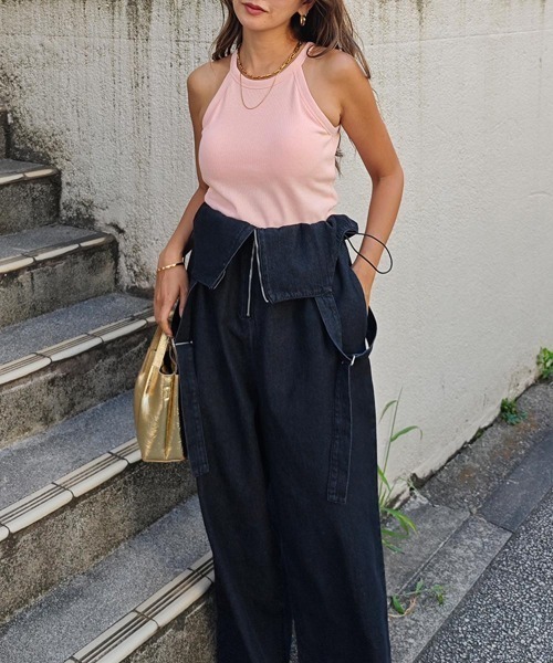 esutoreja（エストレジャ）の「ホルターネックタンクトップ（タンクトップ・レディース・チャコール/ブラック/ピンク/ホワイト・FREE）」の14枚目の写真