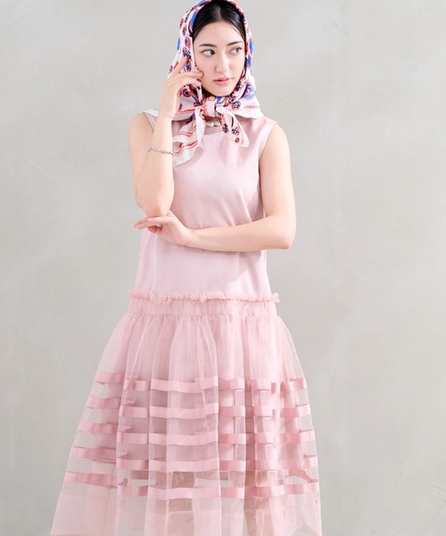 Chesty(チェスティー)の「グログラン チュールワンピース(ワンピース・レディース・ブラック/ピンクベージュ・1/0)」の19枚目の写真