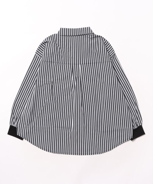 maarook（マルーク）の「ストライプミドルワイド袖リブシャツ（シャツ/ブラウス・キッズ・ブラック・140cm/150cm/160cm）」の2枚目の写真