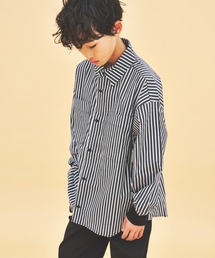 maarook | ストライプミドルワイド袖リブシャツ(シャツ/ブラウス)