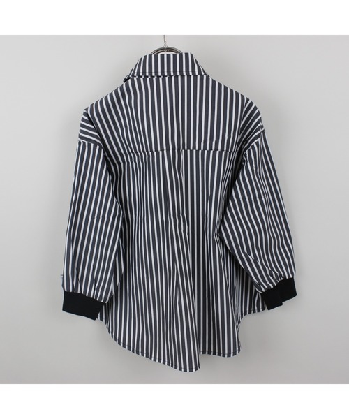 maarook（マルーク）の「ストライプミドルワイド袖リブシャツ（シャツ/ブラウス・キッズ・ブラック・140cm/150cm/160cm）」の16枚目の写真