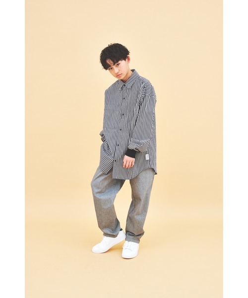 maarook（マルーク）の「ストライプミドルワイド袖リブシャツ（シャツ/ブラウス・キッズ・ブラック・140cm/150cm/160cm）」の8枚目の写真