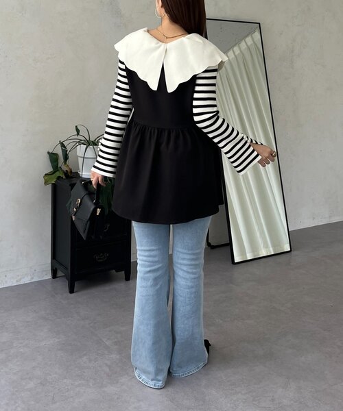 prose verse（プロズヴェール）の「スカラップカラーニットトップス（ニット/セーター・レディース・ブラック系その他/ホワイト系その他/グレー/ピンク/ブラック・LARGE/MEDIUM）」の15枚目の写真