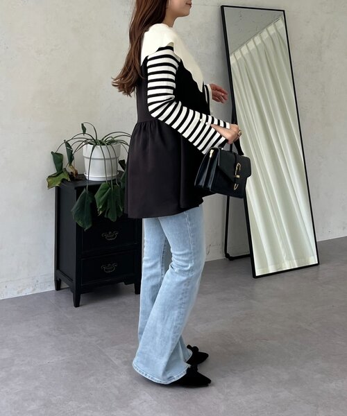 prose verse（プロズヴェール）の「スカラップカラーニットトップス（ニット/セーター・レディース・ブラック系その他/ホワイト系その他/グレー/ピンク/ブラック・LARGE/MEDIUM）」の6枚目の写真