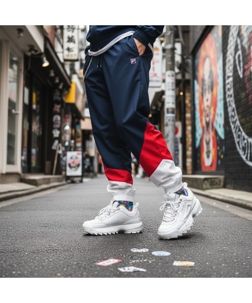 FILA（フィラ）の「WIND TRACK PANTS（その他パンツ・メンズ・ブラック/ネイビー/グリーン・L/M/XL）」の3枚目の写真