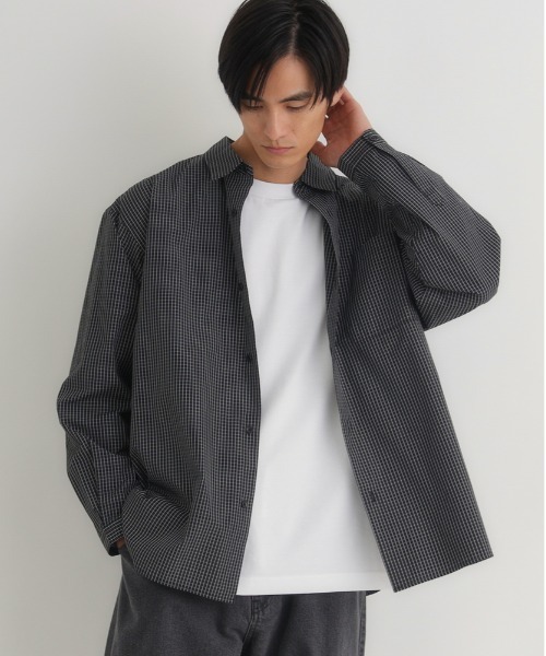 BACK NUMBER（バックナンバー）の「【BACK NUMBER】【店舗で人気】【さらっと羽織れる】ブロードチェック ビッグシルエット シャツ（リラックスシルエット）（シャツ/ブラウス・メンズ・ブラウン/グリーン/ブラック/ブルー・L/XL/M）」の2枚目の写真