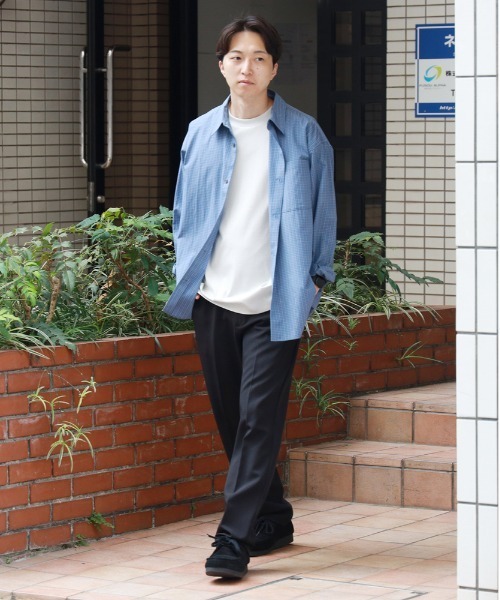 BACK NUMBER（バックナンバー）の「【BACK NUMBER】【店舗で人気】【さらっと羽織れる】ブロードチェック ビッグシルエット シャツ（リラックスシルエット）（シャツ/ブラウス・メンズ・ブラウン/グリーン/ブラック/ブルー・L/XL/M）」の5枚目の写真