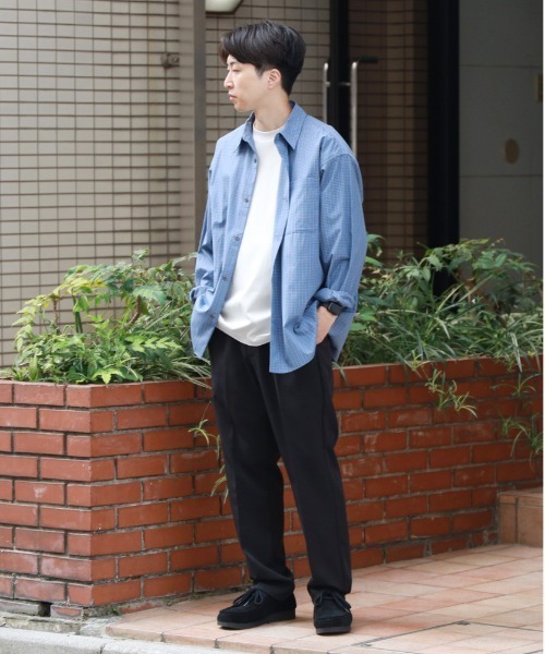 BACK NUMBER（バックナンバー）の「【BACK NUMBER】【店舗で人気】【さらっと羽織れる】ブロードチェック ビッグシルエット シャツ（リラックスシルエット）（シャツ/ブラウス・メンズ・ブラウン/グリーン/ブラック/ブルー・L/XL/M）」の6枚目の写真