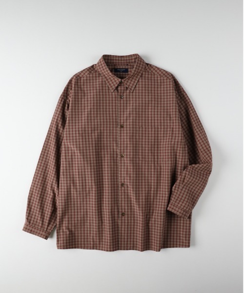 BACK NUMBER（バックナンバー）の「【BACK NUMBER】【店舗で人気】【さらっと羽織れる】ブロードチェック ビッグシルエット シャツ（リラックスシルエット）（シャツ/ブラウス・メンズ・ブラウン/グリーン/ブラック/ブルー・L/XL/M）」の16枚目の写真