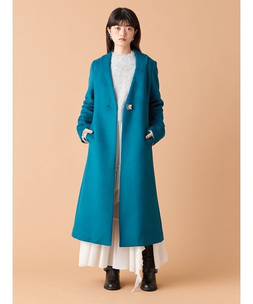 LILY BROWN(リリーブラウン)の「【WEB限定サイズあり】チェスターコート(チェスターコート・レディース・アイボリー/ライトグレー/ブラック/ネイビー/グリーン・0/1/2)」の6枚目の写真