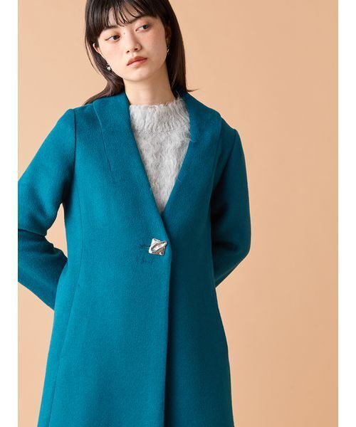 LILY BROWN(リリーブラウン)の「【WEB限定サイズあり】チェスターコート(チェスターコート・レディース・アイボリー/ライトグレー/ブラック/ネイビー/グリーン・0/1/2)」の8枚目の写真