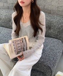 semuse（セミューズ）の「シアーニットルーズトップス（ニット/セーター）」