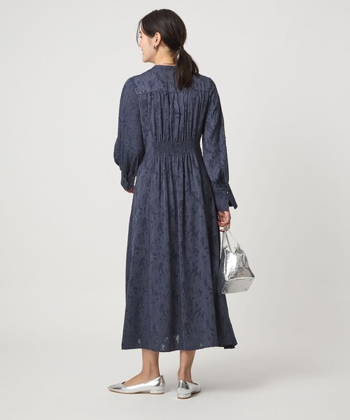 green label relaxing(グリーンレーベルリラクシング)の「ジャカード ウエスト タック ワンピース 2(ワンピース・レディース・ネイビー/ブラック/ライム・FREE)」の6枚目の写真