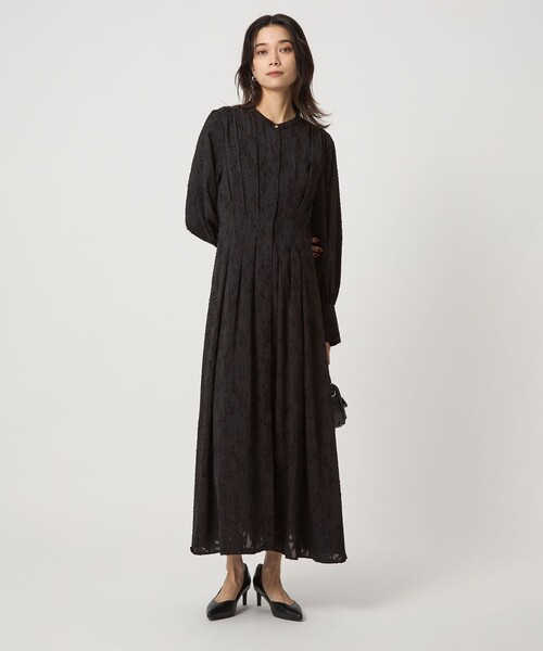 ジャカード ウエスト タック ワンピース 2（ワンピース）｜green label