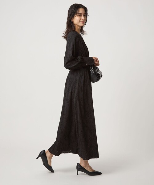 green label relaxing(グリーンレーベルリラクシング)の「ジャカード ウエスト タック ワンピース 2(ワンピース・レディース・ネイビー/ブラック/ライム・FREE)」の9枚目の写真