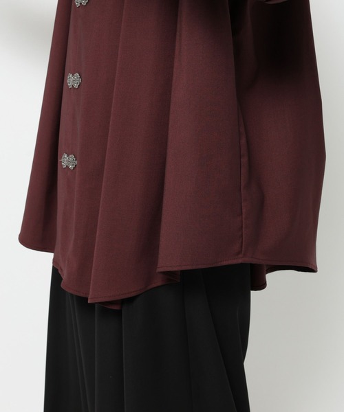 HARE(ハレ)の「【SET UP対応】YOSEレイヤードメタルボタンシャツ(HARE)(シャツ/ブラウス・メンズ・ブラック/グレー系その他/レッド・FREE)」の9枚目の写真
