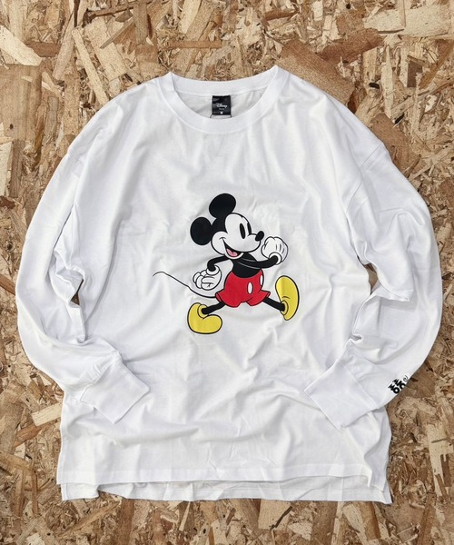 Disney（ディズニー）の「【Disney/ディズニー】　MICKEY　ミッキーマウス　　オーバーサイズ　半袖Tシャツ（スウェット・メンズ・グレー系その他/オフホワイト/杢グレー/チャコールグレー/ダークグリーン/ホワイト系その他2/ホワイト系その他/ベージュ系その他/ホワイト系その他3/オレンジ/ベージュ/ネイビー/グレー系その他2/グレー系その他3/グレー系その他4/グリーン系その他・M/L/XL）」の3枚目の写真