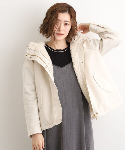 grove（グローブ）の「【名品アウター/3WAY・はっ水】ボアライナー付マウンテンパーカ（ブルゾン・レディース・オフホワイト/ブラック/ナチュラル/ブラウン系その他・01/02/03/04/05）」の2枚目の写真