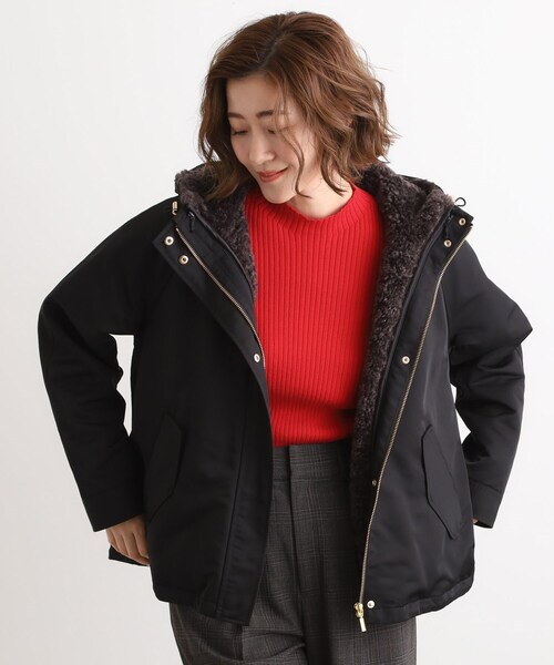 grove（グローブ）の「【名品アウター/3WAY・はっ水】ボアライナー付マウンテンパーカ（ブルゾン・レディース・オフホワイト/ブラック/ナチュラル/ブラウン系その他・01/02/03/04/05）」の3枚目の写真