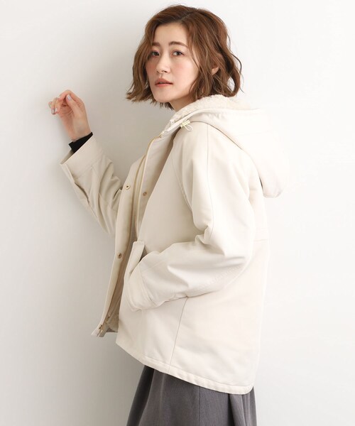 grove（グローブ）の「【名品アウター/3WAY・はっ水】ボアライナー付マウンテンパーカ（ブルゾン・レディース・オフホワイト/ブラック/ナチュラル/ブラウン系その他・01/02/03/04/05）」の8枚目の写真