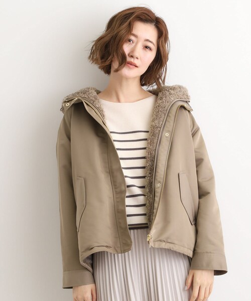 grove（グローブ）の「【名品アウター/3WAY・はっ水】ボアライナー付マウンテンパーカ（ブルゾン・レディース・オフホワイト/ブラック/ナチュラル/ブラウン系その他・01/02/03/04/05）」の5枚目の写真