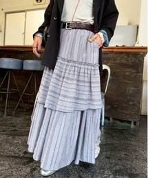 DOUBLE NAME | フリンジストライプティアードスカート(スカート)