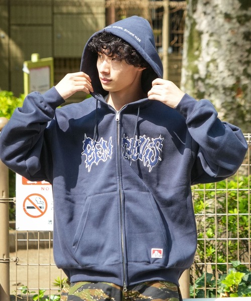 BEN DAVIS(ベンデイビス)の「【BEN DAVIS/ベンデイビス】フロント ワッペン フルジップ フーディー ヘビーウェイト 裏起毛(パーカー・メンズ・ネイビー/グレー/ブラック・MEDIUM/X-LARGE/LARGE)」の5枚目の写真